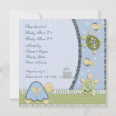 Draaien in blauw en groene Baby shower Kaart (Achterkant)