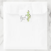 Draaien in bovenste hoeden Dank je Vierkante Sticker (Tas)