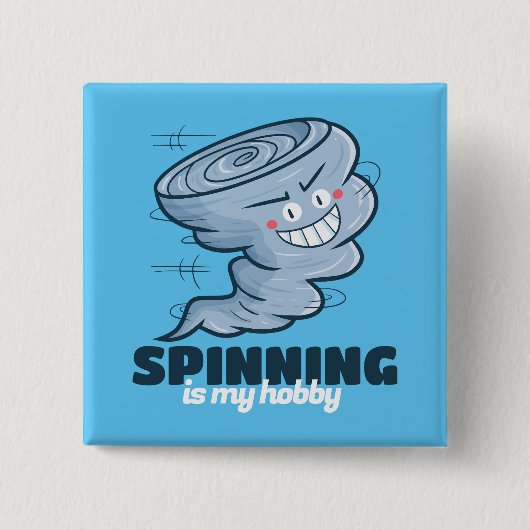  draaien is mijn hobby vierkante button 5,1 cm (Voorkant)