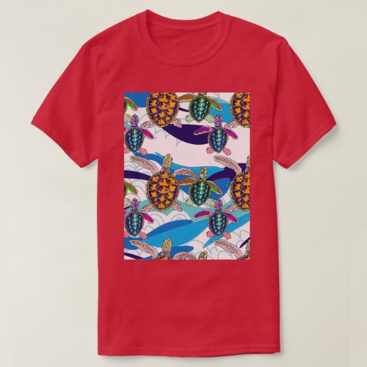 Draaien op Abstracte golven patroon 1 T-shirt (Design voorkant)