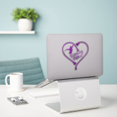 Draaien opnieuw hart Paarse 6x6 decal Sticker (Laptop op bureau)