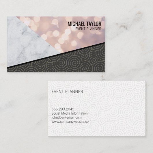 Draaien, patroonplaat en marmer Color Block Visitekaartje (Voorkant / Achterkant)