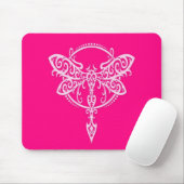 Draaien Roze Dragonfly Muismat (Met muis)
