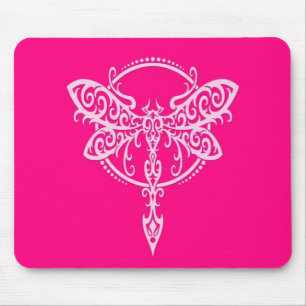 Draaien Roze Dragonfly Muismat