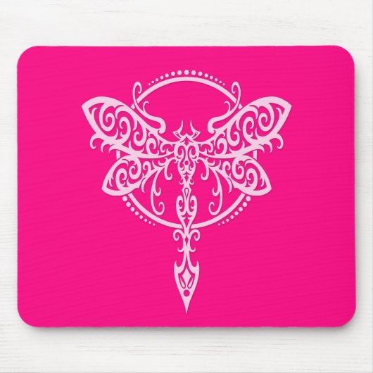 Draaien Roze Dragonfly Muismat (Voorkant)