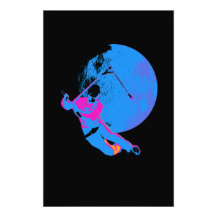 Draaien van de maan - Scooter Rider Foto Afdruk