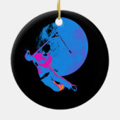 Draaien van de maan - Scooter Rider Keramisch Ornament (Achterkant)