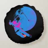 Draaien van de maan - Scooter Rider Rond Kussen (Achterkant)