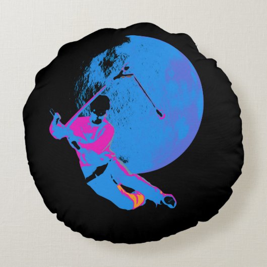 Draaien van de maan - Scooter Rider Rond Kussen (Achterkant)