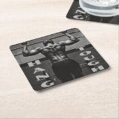 Draaien van de spieren Man Kartonnen Onderzetters (Schuin)