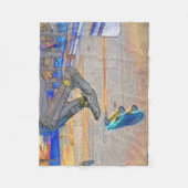 Draaien van het Deck - Skateboard Trick Fleece Deken (Voorkant)