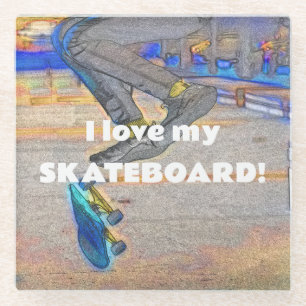 Draaien van het Deck - Skateboard Trick Glazen Onderzetter