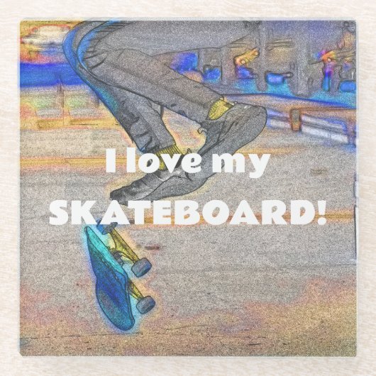 Draaien van het Deck - Skateboard Trick Glazen Onderzetter (Voorkant)