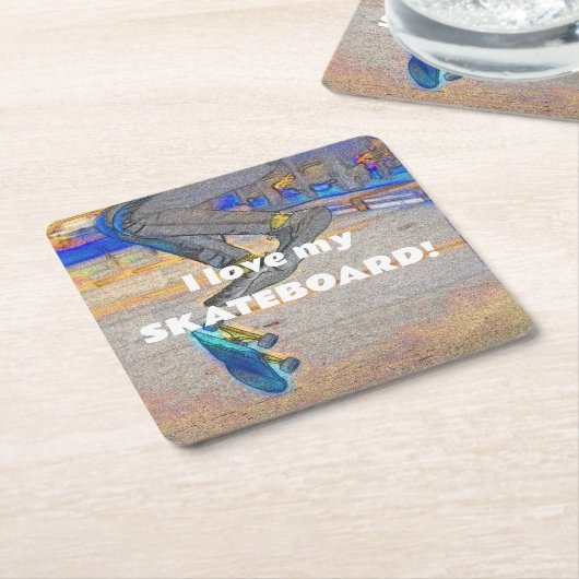 Draaien van het Deck - Skateboard Trick Kartonnen Onderzetters (Schuin)