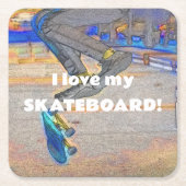 Draaien van het Deck - Skateboard Trick Kartonnen Onderzetters (Voorkant)