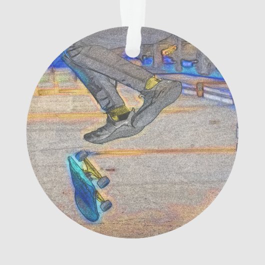 Draaien van het Deck - Skateboard Trick Ornament (achterkant)