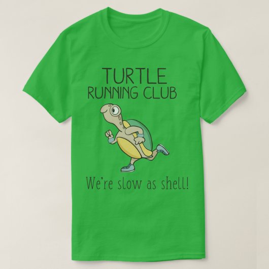 Draaien van turtle Running Club Funny Turtle T-shirt (Design voorkant)