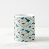 Draaien zwemmen met een vispatroon v2 koffiemok (Center)