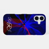 Draaiend Blauw Accent Geometrisch iPhone 16 Hoesje (Achterkant horizontaal)