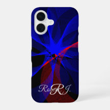 Draaiend Blauw Accent Geometrisch iPhone 16 Hoesje