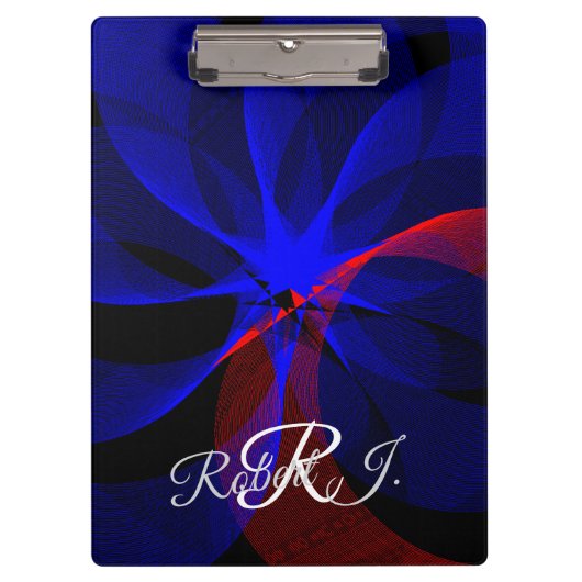 Draaiend Blauw Accent Geometrisch Klembord (Voorkant)