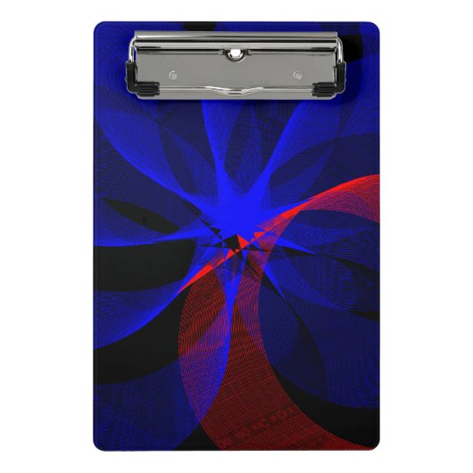 Draaiend Blauw Accent Geometrisch Mini Klembord (Voorkant)