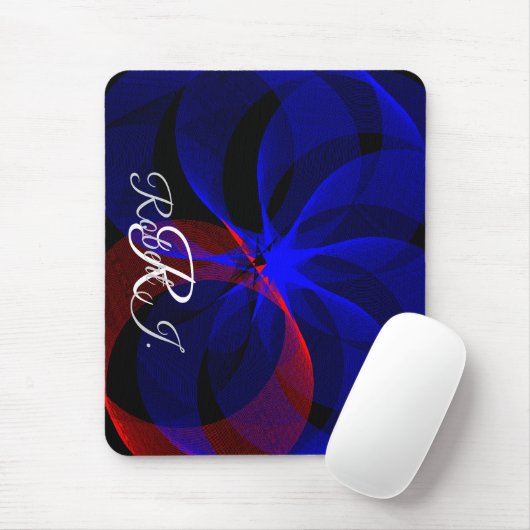 Draaiend Blauw Accent Geometrisch Muismat (Met muis)