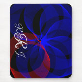 Draaiend Blauw Accent Geometrisch Muismat (Voorkant)
