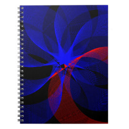 Draaiend Blauw Accent Geometrisch Spiraal Notitieb Notitieboek