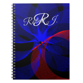 Draaiend Blauw Accent Geometrisch Spiraal Notitieb Notitieboek