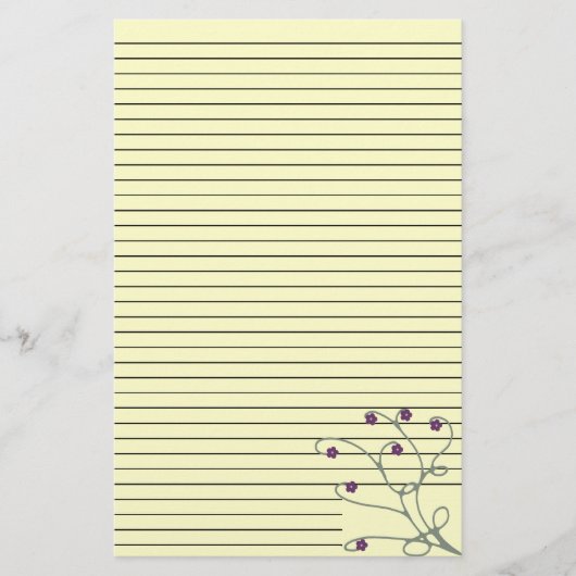 Draaiend bloemig briefpapier - gevoerd (Voorkant)