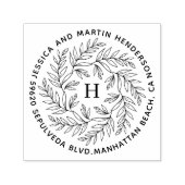 draaiend boekje met terugzendadres van maismonogra  zelfinktende stempel (Design)