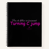 Draaiend C Spronzwart en Roze Notitieboek (Voorkant)