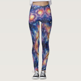 Draaiend Galaxy Naadloos Patroon Leggings