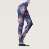 Draaiend Galaxy Naadloos Patroon Leggings (Rechts)