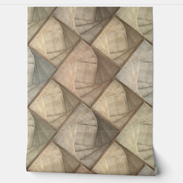 Draaiend geometrisch vierkant in harmonie behang (Afrollen)