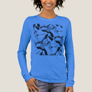 Draaiend grijs zwart diagonaal Abstracte kunst Pri Tri-Blend Shirt