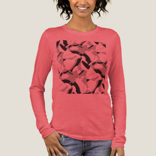 Draaiend grijs zwart diagonaal Abstracte kunst Pri Tri-Blend Shirt