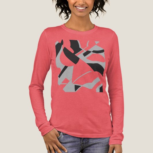 Draaiend grijs zwart vet diagonaal art design Tri-Blend shirt (Voorkant)