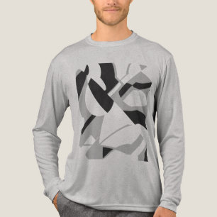 Draaiend grijs zwart vet diagonaal art design Tri-Blend shirt