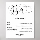 Draaiend Open bar Menu huwelijksbord Poster (Voorkant)