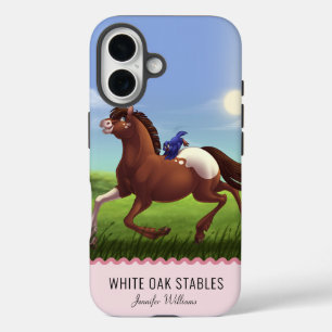 Draaiend Paard Aanpasbaar Merknaamlogo iPhone 16 Hoesje