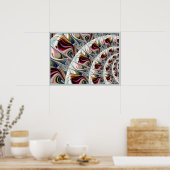 Draaiend Painterly Pattern Poster (Keuken)