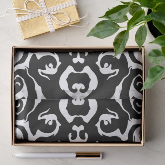 Draaiend patroon in zwart en wit tissuepapier (Geschenk)