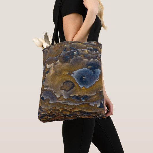 Draaiend patroon op Jasper-plaat Tote Bag (Dichtbij)
