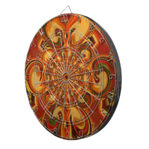 Draaiend patroon: tinten oranje, bruin en groen dartbord