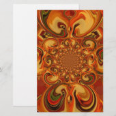 Draaiend patroon: tinten Sinaasappel, bruin en gro Briefpapier (Voorkant / Achterkant)