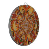 Draaiend patroon: tinten Sinaasappel, bruin en gro Dartbord (Voorkant Links)