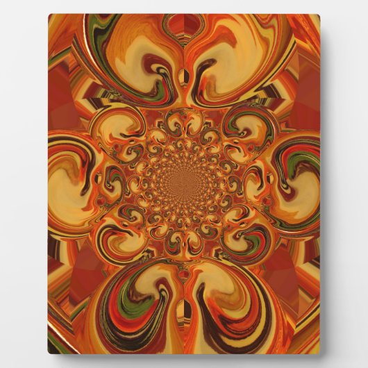 Draaiend patroon: tinten Sinaasappel, bruin en gro Fotoplaat (Voorkant)