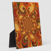 Draaiend patroon: tinten Sinaasappel, bruin en gro Fotoplaat (Zijkant)